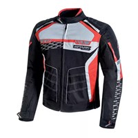 Moto jakna MIZZEN crna/crv. 2XL